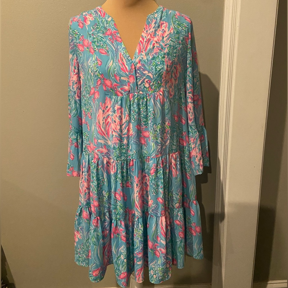 Lilly Pulitzer Gabriel Dress Amalfi Blue Best Fishes